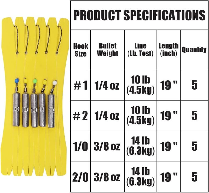 XFISHMAN Drop Shot Rigs for Bass Fishing Ready Rig with Hooks and Sinker Weights - Image 5